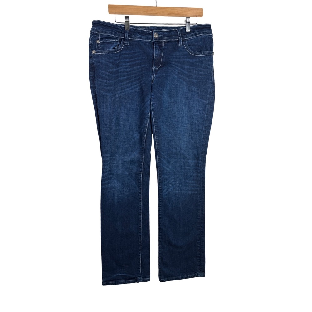 Seven7 Straight Leg Jeans size 12 Dark Wash Blue‎